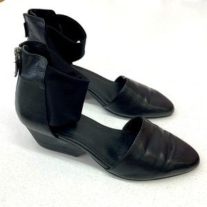 EILEEN FISHER Fame D'Orsay ankle strap shoes sandals 7.5 Black leather